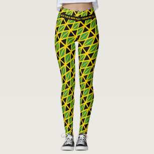 JAMAICA FLAG Scripture RUN YOUR RACE Personalised Leggings