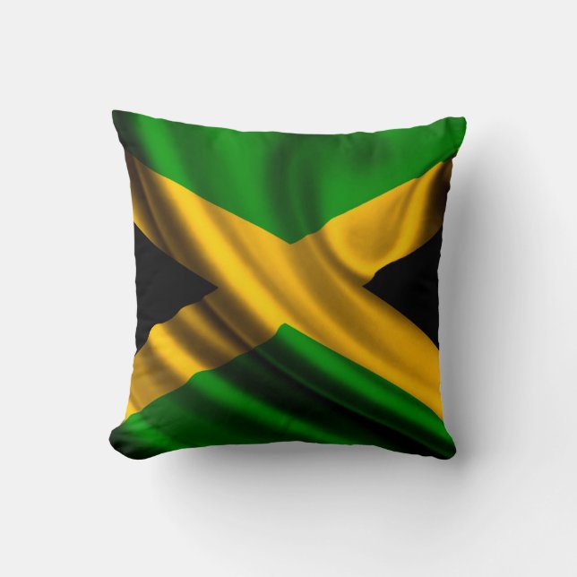 Jamaica Flag Throw Pillow (Front)