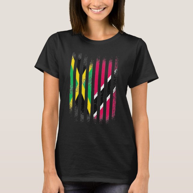 Jamaica Flag Trinidad&Tobago Grown Country Flags S T-Shirt (Front)