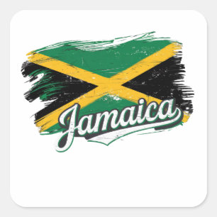 Jamaica Flag Vacation Vibes Rasta Rastafari Square Sticker