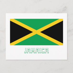 Jamaica Flag with Name Postcard