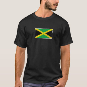 Jamaica Flag With Vintage Jamaican National Colour T-Shirt