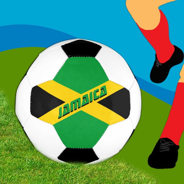 Jamaica Football & Jamaican Flag / Sports Soccer Ball (Creator Uploaded)
