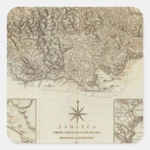 Jamaica from the latest surveys square sticker