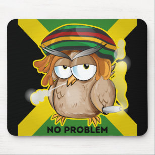 Jamaica Funny Owl Smoking Mousepad