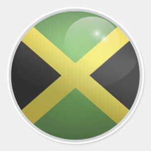 Jamaica Glossy Circle Flag Classic Round Sticker