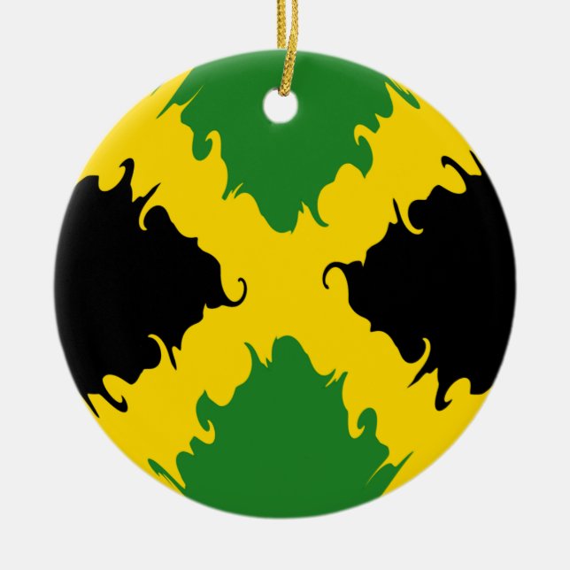 Jamaica Gnarly Flag Ceramic Tree Decoration (Front)