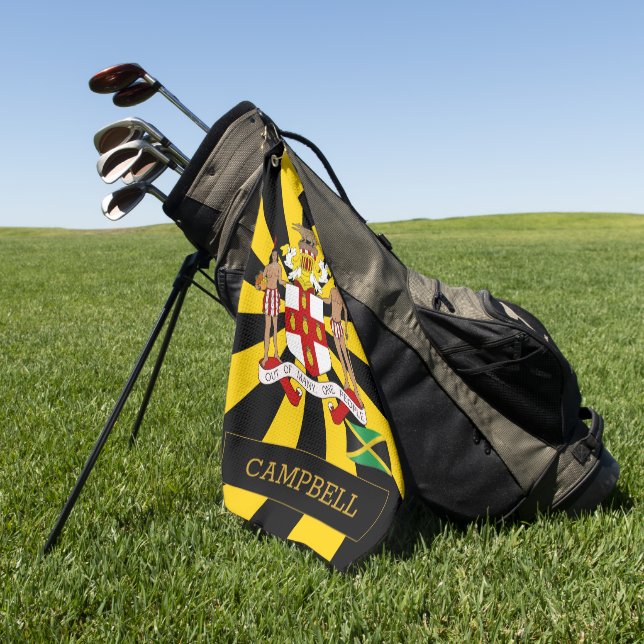 Jamaica Golf Towel & Jamaican Flag / Patriots (Green)