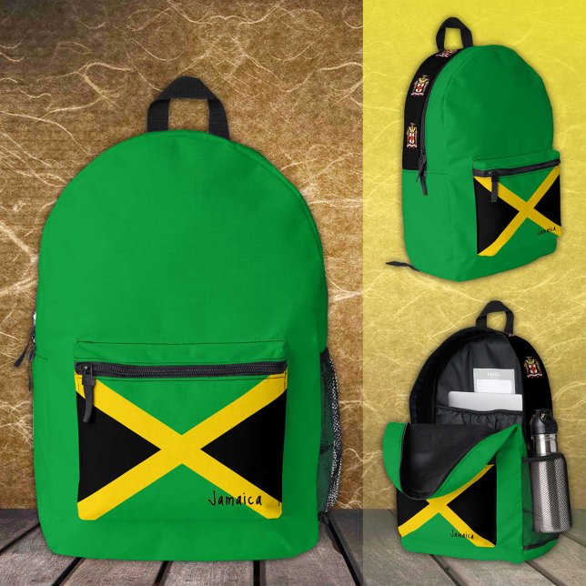 Jamaica, Green backpack, Jamaican Flag / patriotic Printed Backpack (Creator Uploaded)