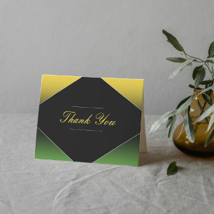 Jamaica Green Black & Gold Caribbean Elegant  Thank You Card