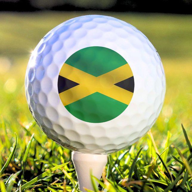 Jamaica Green Black & Gold Jamaican Flag Golf Balls (jamaica jamaican flag golf ball)
