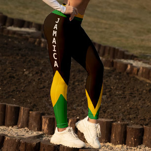 Jamaica Green Gold & Black Jamaican Flag Leggings