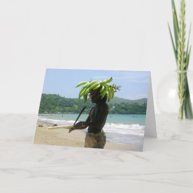 Jamaica - Greeting Card - Local Fishing Beach (Front)