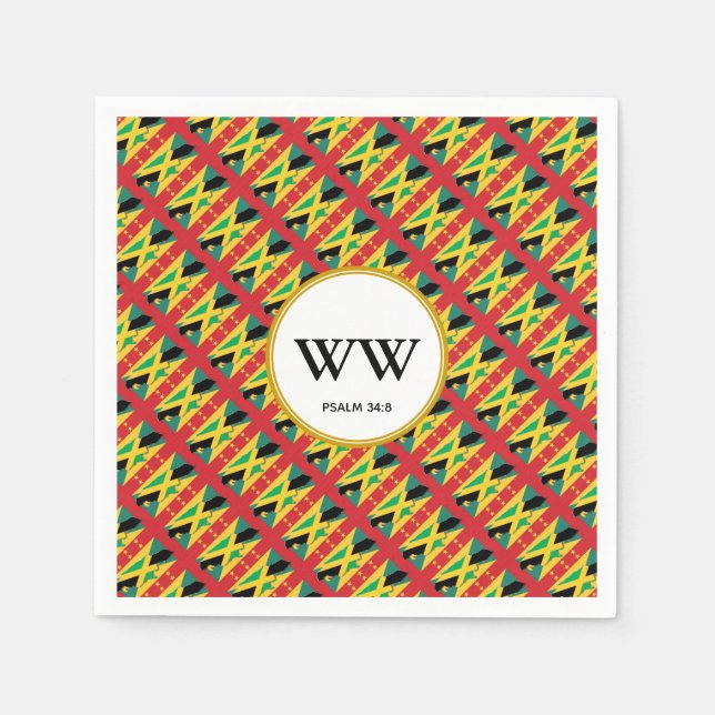 JAMAICA GRENADA Birthday Dual Heritage Party Napkin (Front)