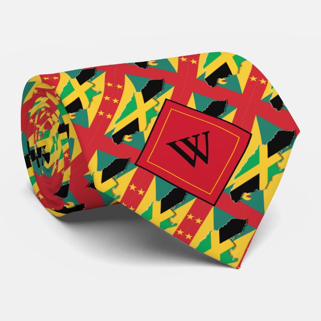 JAMAICA GRENADA Christian Scripture Monogram Tie (Rolled)