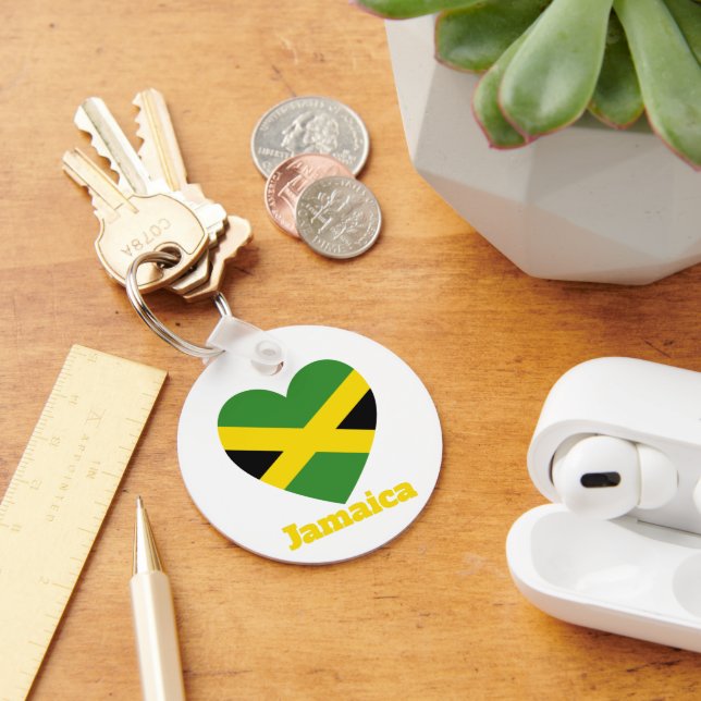 Jamaica Heart Flag Key Ring (Desk)