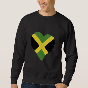 Jamaica Heart Origin Jamaican Flag Roots Vacation Sweatshirt