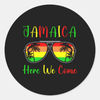 Jamaica Here We Come 2023 2024 Jamaican Travel Vac Classic Round Sticker