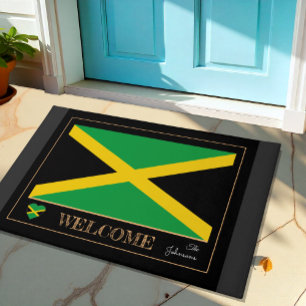 Jamaica house mat, Jamaican Flag sports / Welcome Doormat