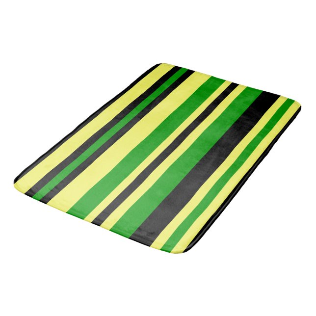 Jamaica Inspired Stripes Bath Mat (Angled)
