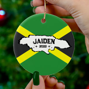 Jamaica Island Jamaican Flag Christmas Ornament