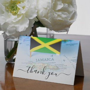 Jamaica Island Jamaican Flag Destination Wedding Thank You Card