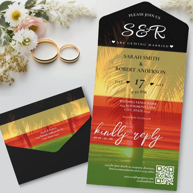 Jamaica Island Jamaican Rasta Destination Wedding All In One Invitation (Jamaica Island Jamaican Rasta Destination Wedding All In One Invitation)