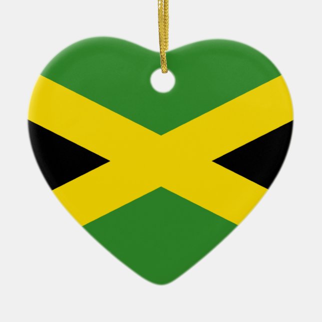 Jamaica, Jamaica flag Ceramic Tree Decoration (Front)