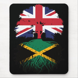 Jamaica Jamaican British UK Tree Roots Flag Mouse Pad