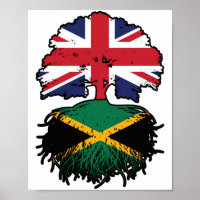 Jamaica Jamaican British UK Tree Roots Flag