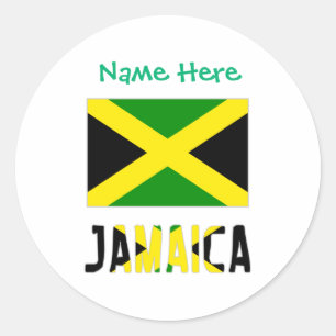 Jamaica Jamaican Flag Green Personalization T Shir Classic Round Sticker