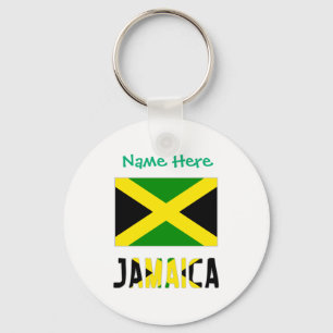 Jamaica Jamaican Flag Green Personalization T Shir Key Ring