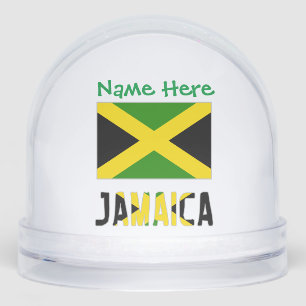 Jamaica Jamaican Flag Green Personalized Snowglobe