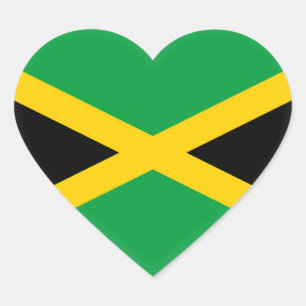 Jamaica (Jamaican) Flag Heart Sticker
