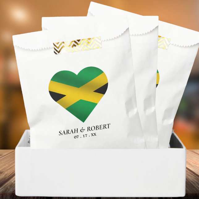 Jamaica Jamaican Flag Heart Wedding Favour Bag (Jamaica Jamaican Flag Heart Wedding Favor Bag)