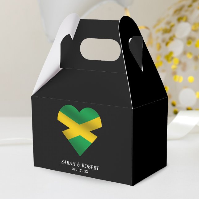 Jamaica Jamaican Flag Heart Wedding Favour Box (Jamaica Jamaican Flag Heart Wedding Favor Box)
