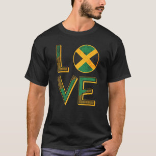 Jamaica Jamaican Flag Love Fan T-Shirt