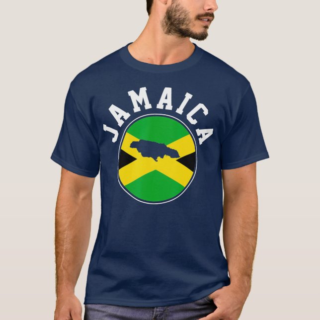 Jamaica Jamaican Flag Map Gift T-Shirt (Front)