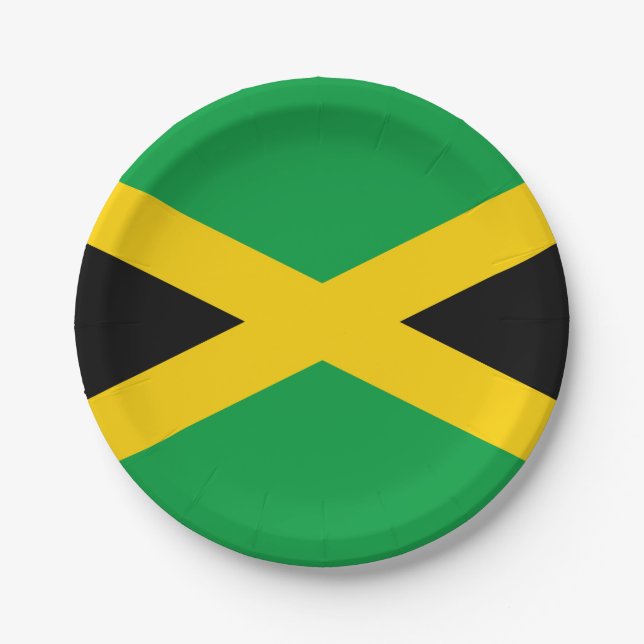 Jamaica (Jamaican) Flag Paper Plate (Front)