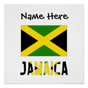 Jamaica Jamaican Flag Personalised  Poster