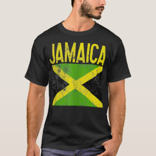 Jamaica Jamaican Flag Pride Travel Vintage Distres T-Shirt