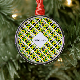 Jamaica Jamaican Flag Tiled Personalised  Metal Ornament