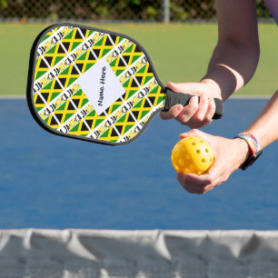 Jamaica Jamaican Flag Tiled Personalised  Pickleball Paddle