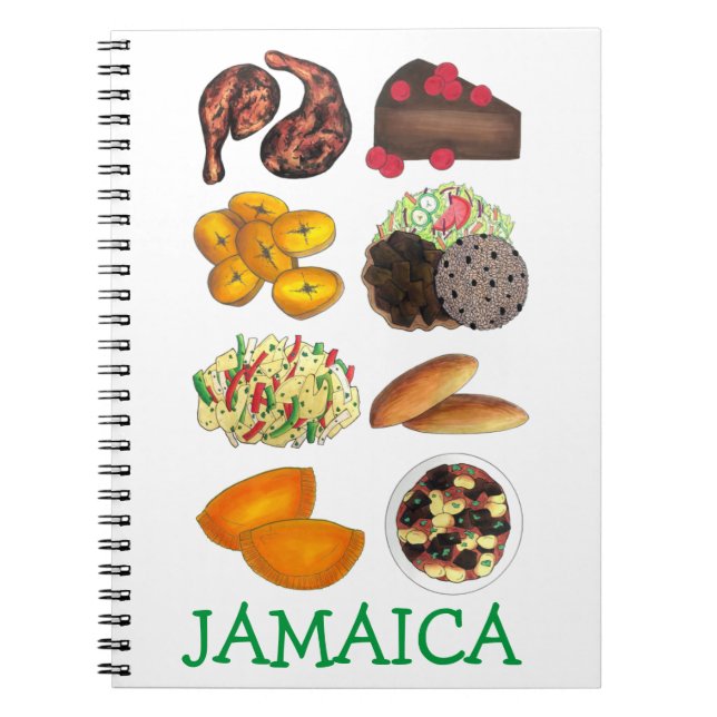 JAMAICA Jamaican Foods Caribbean Island Cuisine Notebook (Front)