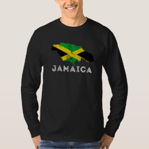 Jamaica Kingston Jamaican Pride Map Caribbean T-Shirt