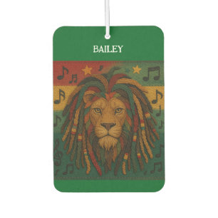 Jamaica Lion Personalized Name  Car Air Freshener