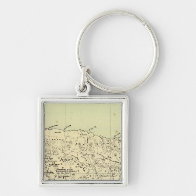 Jamaica Lithographed Map Key Ring (Front)