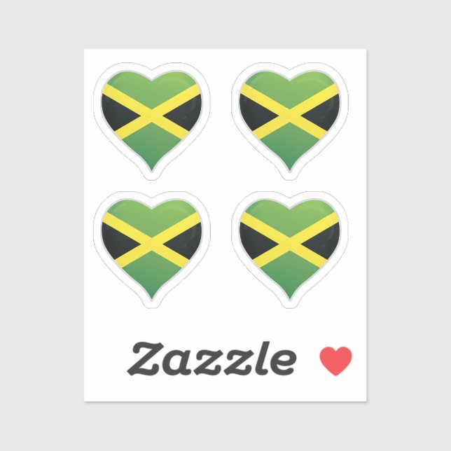 Jamaica love flag pride heart sticker (Sheet)