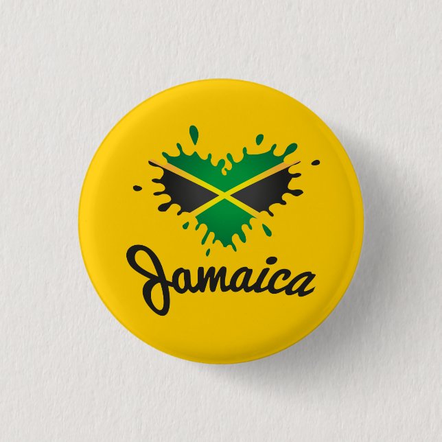 Jamaica Love Jah Rastafari Reggae Rasta Button (Front)