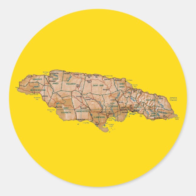 Jamaica Map Sticker (Front)
